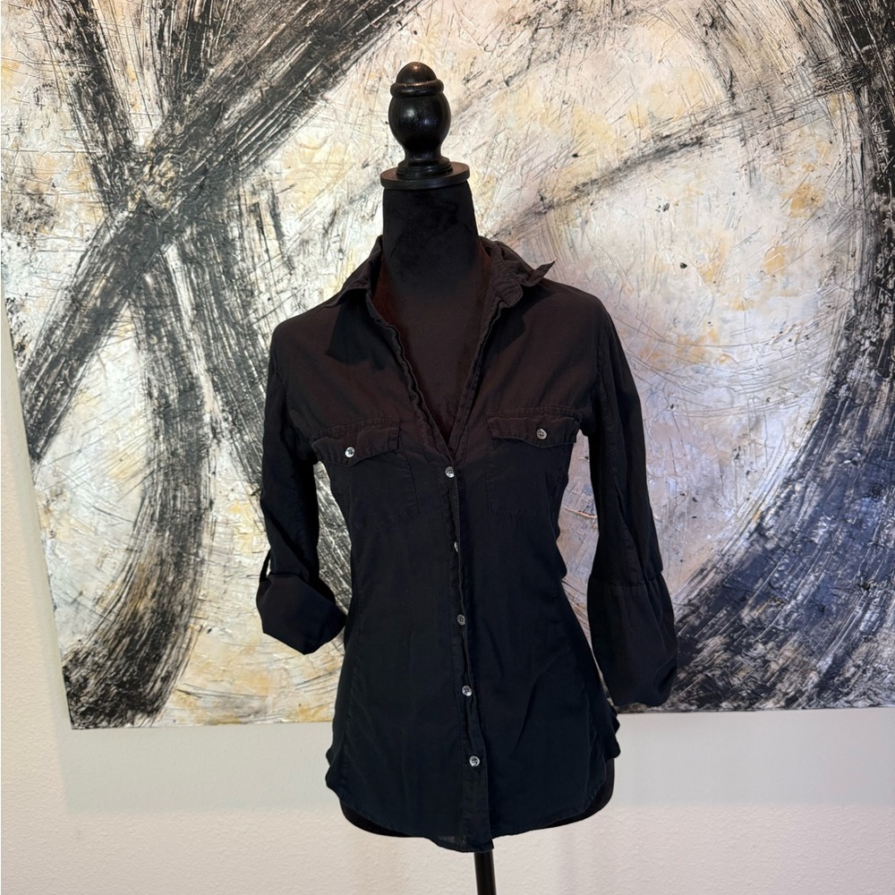 James Perse Black Button-Up Shirt